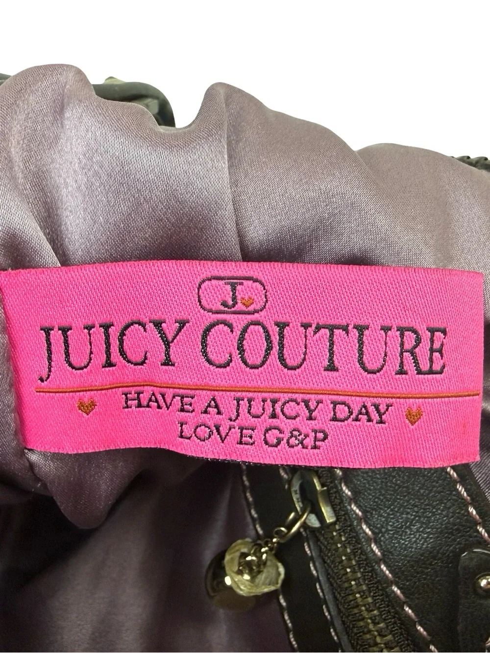 Juicy Couture Vintage Hobo Bag Quilted Butter Soft Brown Lamb Leather Y2K Boho